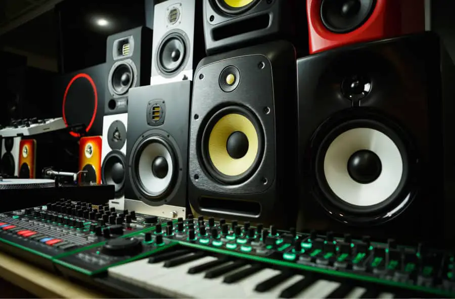 stacking studio monitors