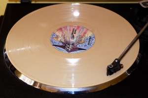 beige vinyl record